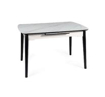 Стол обеденный Signal APOLLO 120 раскладной (белый мат/черный)