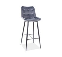Барный стул Signal CHIC H-1 VELVET (серый/черный)