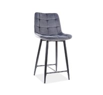 Барный стул Signal CHIC H-2 VELVET (серый/черный)