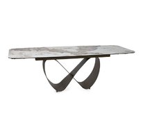 Стол обеденный SIGNAL INFINITY Ceramic 160 раскладной (белый Pandoro/медный)