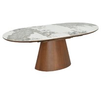 Стол обеденный SIGNAL MAROCCO Ceramic 160 раскладной (белый Pandoro/орех)