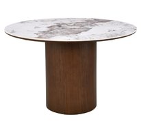 Стол обеденный SIGNAL RONDO 120 (белый Pandoro/орех)