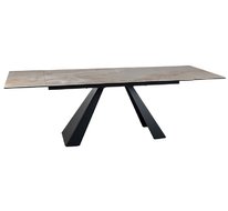 Стол обеденный SIGNAL SALVADORE Ceramic 160 раскладной (бежевый Onice Oro/черный мат)