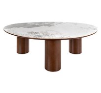 Стол журнальный SIGNAL ADELIS (белый Pandoro/орех) 110/80