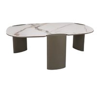 Стол журнальный SIGNAL ADORO B Ceramic (белый Amber Bianco/медный) 105/65