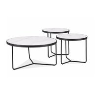 Комплект SIGNAL DEMETER (3 стола журнальных) белый/черный
