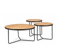 Комплект SIGNAL DEMETER (3 стола журнальных) дуб/черный