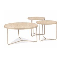 Комплект SIGNAL DEMETER (3 стола журнальных) травертин/кашемир