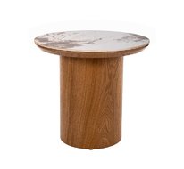 Стол журнальный SIGNAL RONDO (белый Pandoro/дуб) 45/50