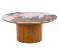 Стол журнальный SIGNAL RONDO (белый Pandoro/дуб) 80/35