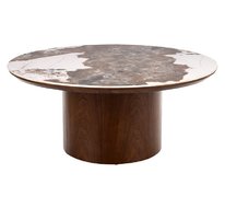 Стол журнальный SIGNAL RONDO (белый Pandoro/орех) 80/35