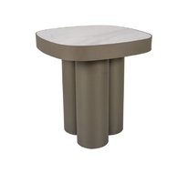 Стол журнальный SIGNAL STELLA C Ceramic (белый Nature Cloud/медный) 48/48