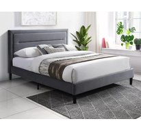 Кровать Signal MALAGA Velvet Bluvel 14 (серый/черный) 140/200