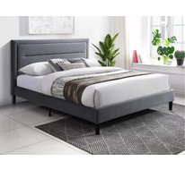 Кровать Signal MALAGA Velvet Bluvel 14 (серый/черный) 160/200