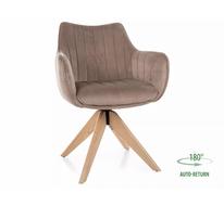 Стул кухонный Signal AZALIA D Velvet Bluvel 40 поворотный (темно-бежевый/дуб)
