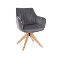 Стул кухонный Signal AZALIA D Velvet Bluvel 14 поворотный (серый/дуб)