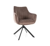 Стул кухонный Signal AZALIA Velvet Bluvel 38 поворотный (капучино/черный)