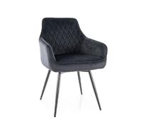 Стул кухонный Signal MARLO Velvet Bluvel 19 поворотный (черный/черный)
