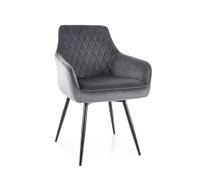 Стул кухонный Signal MARLO Velvet Bluvel 14 поворотный (серый/черный)