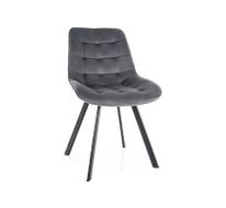 Стул кухонный Signal MONTI Velvet Bluvel 14 поворотный (серый/черный)