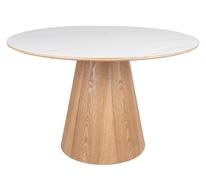 Стол обеденный Signal ANGEL 120 (Ceramic белый/дуб)