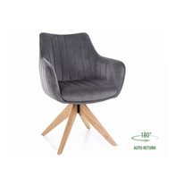Стул кухонный Signal AZALIA D Velvet Bluvel 14 поворотный (серый/дуб)