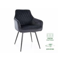 Стул кухонный Signal MARLO Velvet Bluvel 19 поворотный (черный/черный)