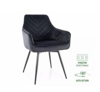 Стул кухонный Signal SERVIO Velvet Bluvel 19 поворотный (черный/черный)