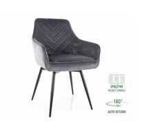 Стул кухонный Signal SERVIO Velvet Bluvel 14 поворотный (серый/черный)