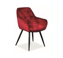 Стул кухонный SIGNAL CHERRY VELVET (бордовый/черный мат)