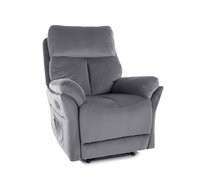 Кресло SIGNAL HADES Velvet Bluvel 14 раскладное, серый